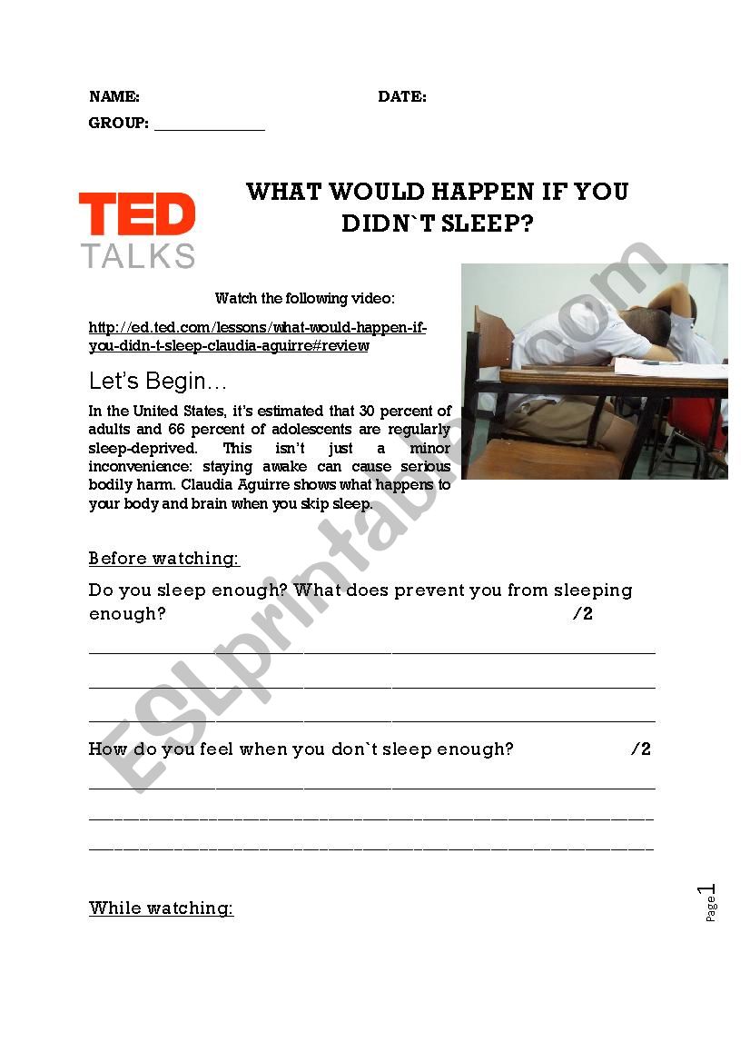 TEDTalk: What would happen if you didn`t sleep? UPDATED VERSION